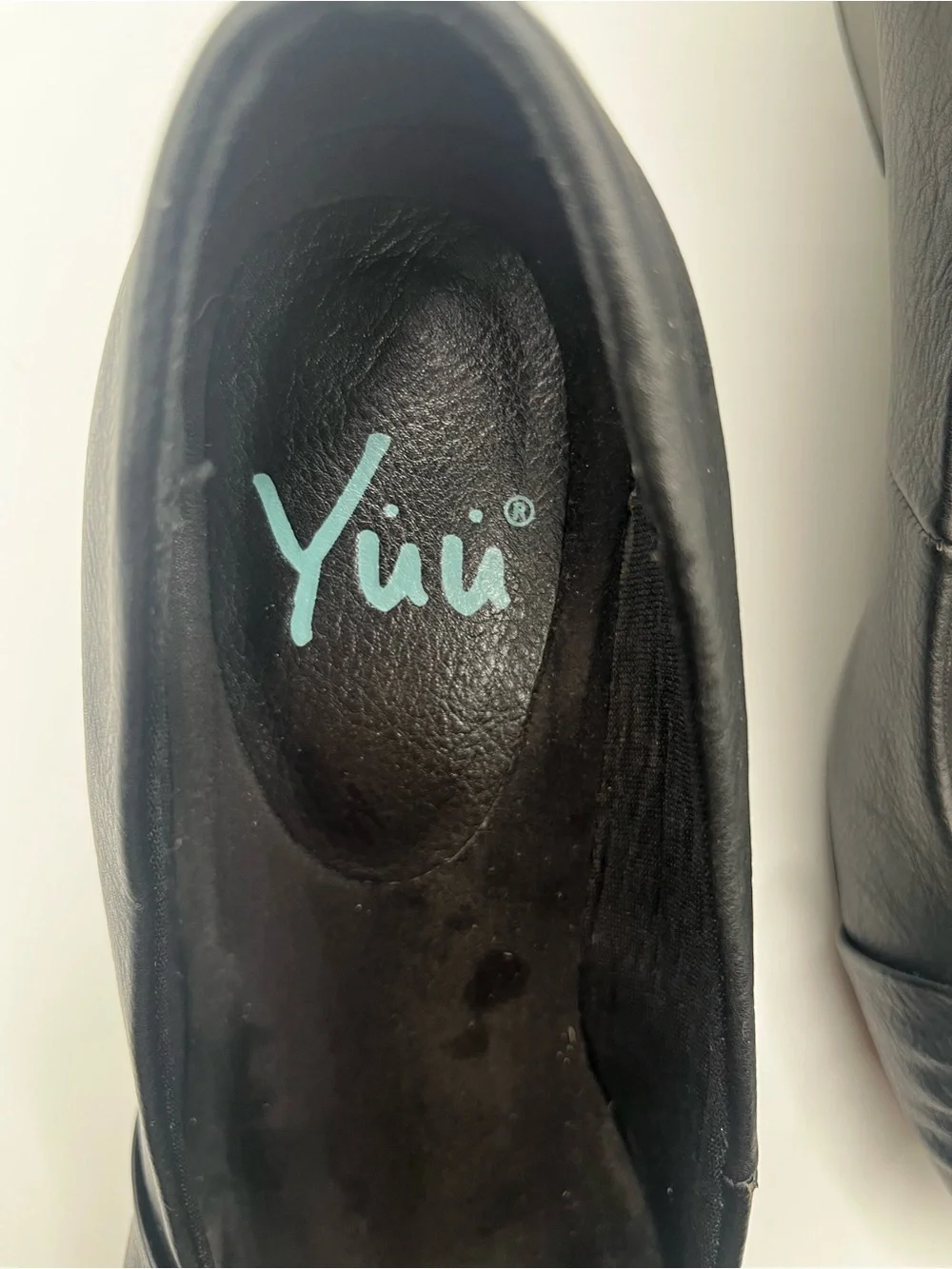 Yüü Denzel Black Faux Leather Wedge Pump Comfort Work Shoes Size 7.5M